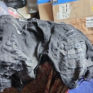 Jordan Men's Black Distressed Relaxed Jeans